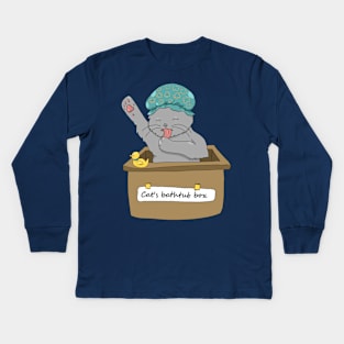 Cat's Bathtub Box Kids Long Sleeve T-Shirt